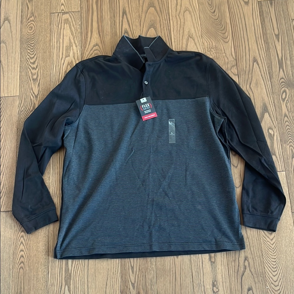 Van Heusen Black and Gray Lightweight Shirt Jacket with Sporty Design